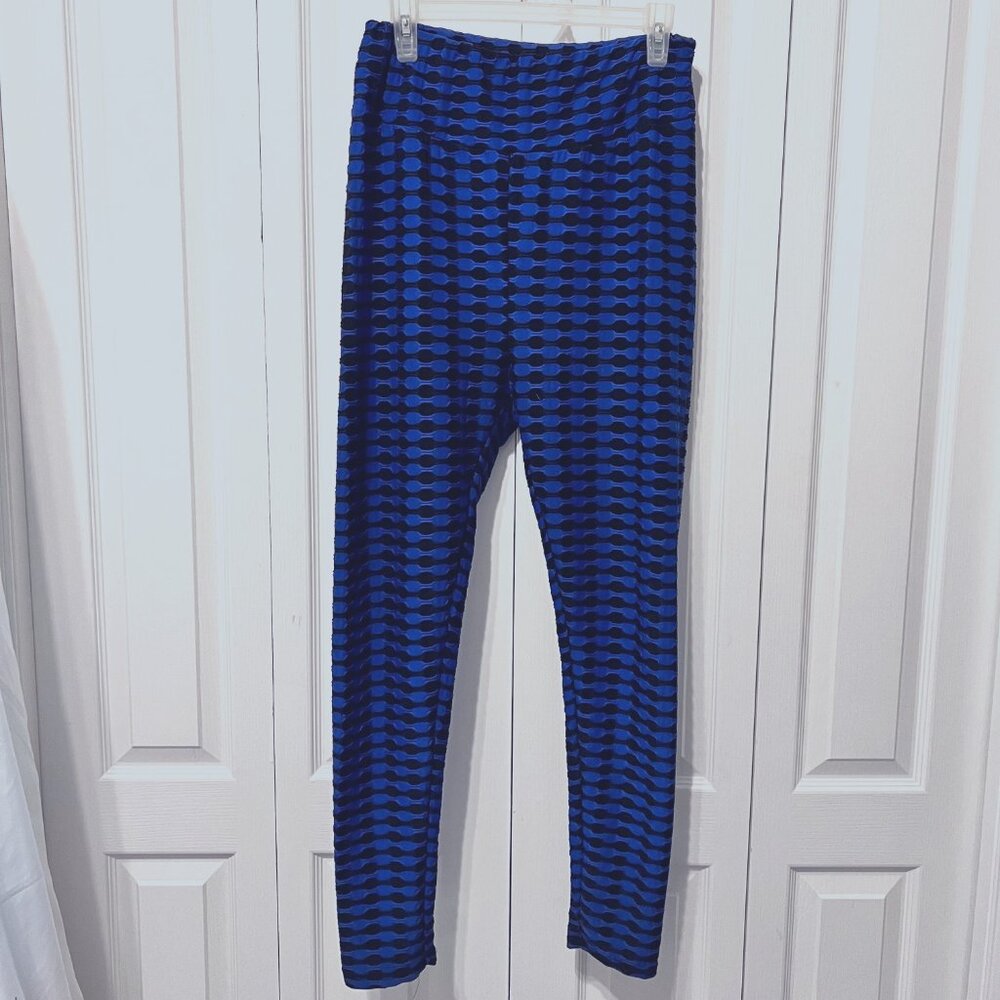 NY Invasion-Brazilian Crunched Butt Lift Leggings-Stretch-Electric Blue/Bl-L?